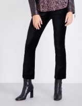 PAIGE DENIM Colette flared high-rise velvet jeans | cropped black trousers