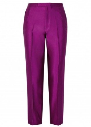 DRIES VAN NOTEN Pama purple silk satin trousers ~ purple pants - flipped