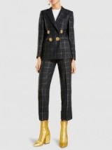 PETAR PETROV‎ Jane Double-Breasted Wool Blazer / check print blazers / checked suit jackets