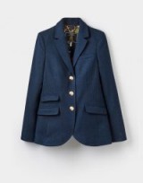JOULES PEYTON LONG LINE TWEED JACKET NAVY / blue tailored jackets