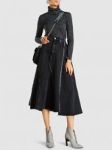 3.1 PHILLIP LIM‎ Denim Asymmetrical Maxi Skirt | dark blue midi skirts