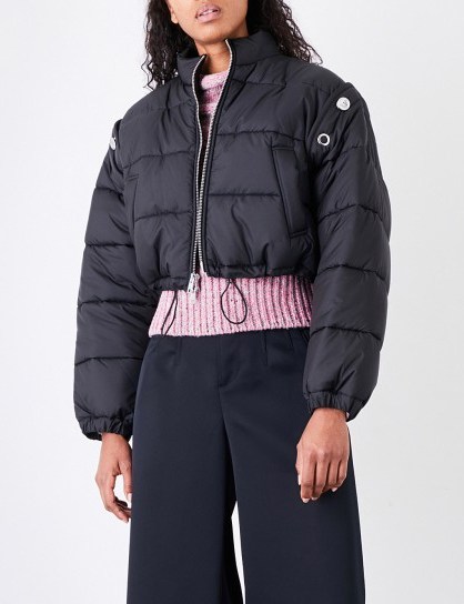 3.1 PHILLIP LIM Detachable-sleeve quilted shell puffer jacket | short bomber jackets - flipped