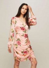 Miss Selfridge Pink Floral Print Ruched Shift Dress