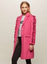 Miss Selfridge Pink Ruffle Sleeve Coat | on-trend winter coats | 2017 autumn/winter outerwear