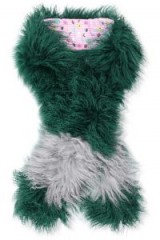 CHARLOTTE SIMONE Pocket Monster shearling scarf ~ fluffy green scarves