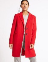 M&S COLLECTION 2 Pocket Wool Rich Coat ~ red coats ~ Marks and Spencer clothing