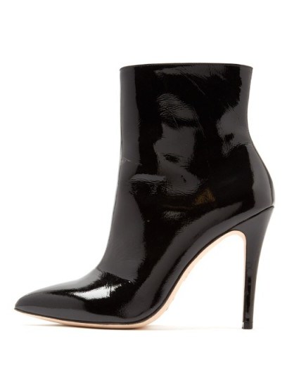 ALEXACHUNG Point-toe patent-leather ankle boots - flipped