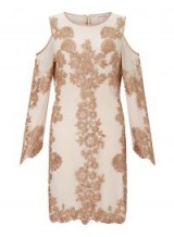 MISS SELFRIDGE PREMIUM Embellished Cold Shoulder Shift Dress / floral dresses