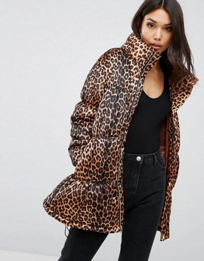 PrettyLittleThing Leopard Print Padded Jacket – pretty little thing animal print coats - flipped