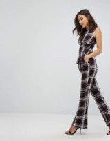 PrettyLittleThing Tartan Check Flare Trouser | large check print flared trousers