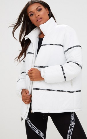 PRETTYLITTLETHING WHITE PUFFER COAT – padded jackets – pretty little thing coats