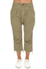 R13 Cargo Harem Pant | olive-green cropped pants