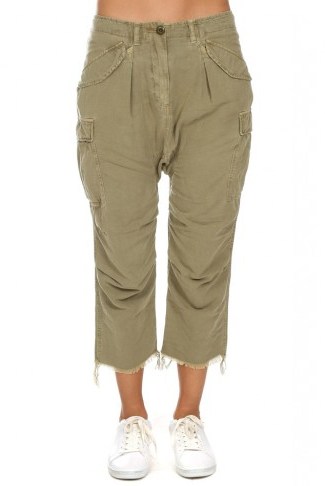 R13 Cargo Harem Pant | olive-green cropped pants - flipped