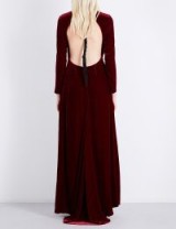 RACIL Somerset cutout velvet gown ~ ruby-red open back gowns