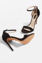 TOPSHOP RAPHIE Slim Platform Sandals – black barely there heels – going out shoes