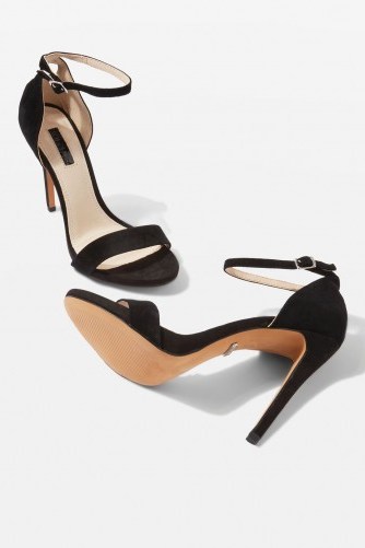 TOPSHOP RAPHIE Slim Platform Sandals – black barely there heels – going out shoes - flipped