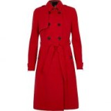 River Island Red belted trench coat