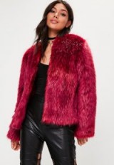 missguided red faux fur short coat – glam winter coats