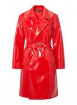 Miss Selfridge Red Vinyl Mac – shiny coats – trendy macs