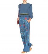REDVALENTINO Floral-printed crêpe trousers