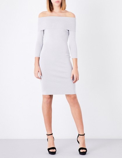 REISS Madeline off-the-shoulder knitted dress - flipped