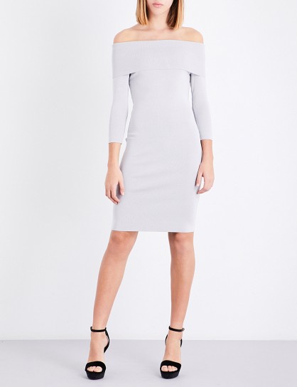 REISS Madeline off-the-shoulder knitted dress