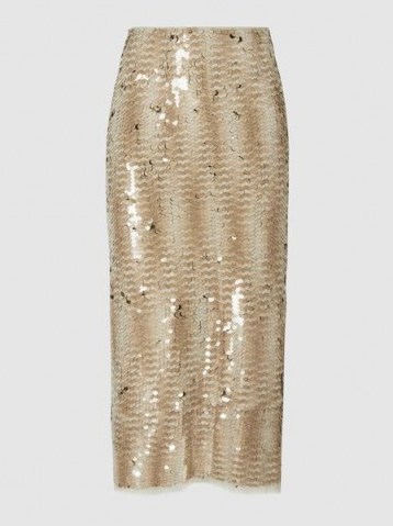 REJINA PYO‎ Sasha Sequinned Midi Skirt ~ metallic pencil skirts - flipped