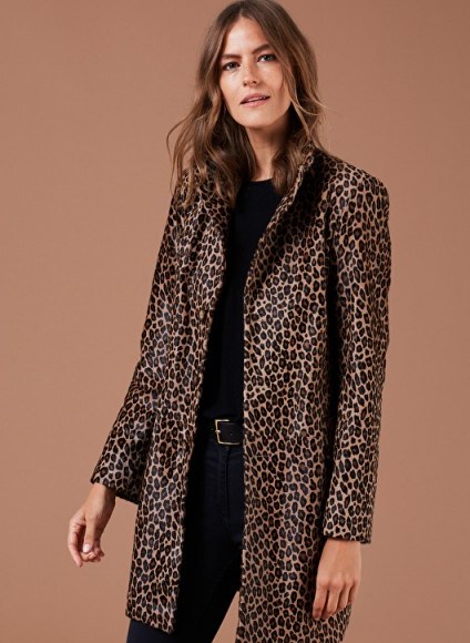 BAUKJEN REMI LEOPARD COAT / leather animal print coats / style statement outerwear - flipped