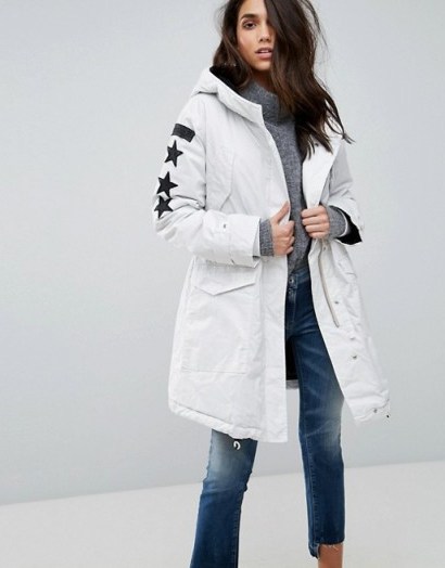 Replay Parka Coat ~ white winter coats ~ stylish parkas - flipped