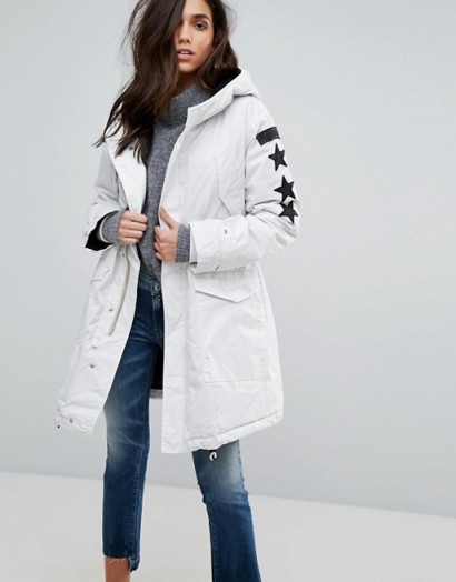 Replay Parka Coat ~ white winter coats ~ stylish parkas