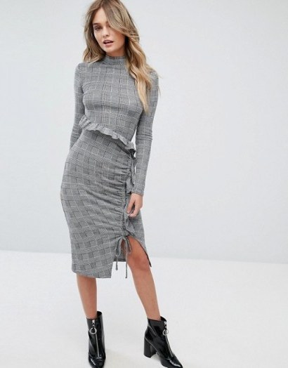 River Island Tailored Check Dress / grey checked dresses - flipped