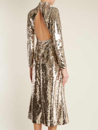 EMILIA WICKSTEAD Roma open-back sequin dress ~ shimmering gold evening dresses