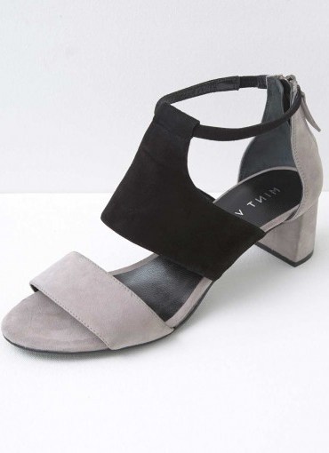 MINT VELVET ROSEY MINK CHUNKY HEEL SANDAL / stylish block heeled sandals - flipped