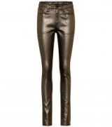 SAINT LAURENT Metallic skinny jeans / shiny gold tone pants