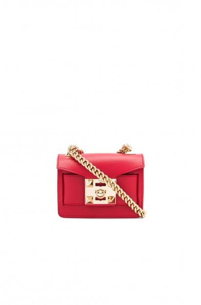 SALAR GAIA BAG | red leather flap bags | chain strap handbags - flipped