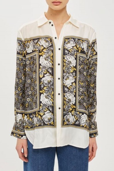 TOPSHOP Scarf Print Shirt by Boutique / floral shirts - flipped