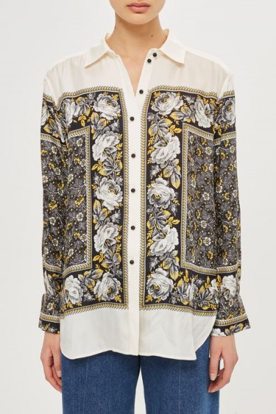 TOPSHOP Scarf Print Shirt by Boutique / floral shirts
