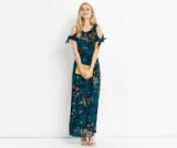 OASIS SHIPWRECKED PRINT MAXI DRESS ~ long floral cold shoulder dresses
