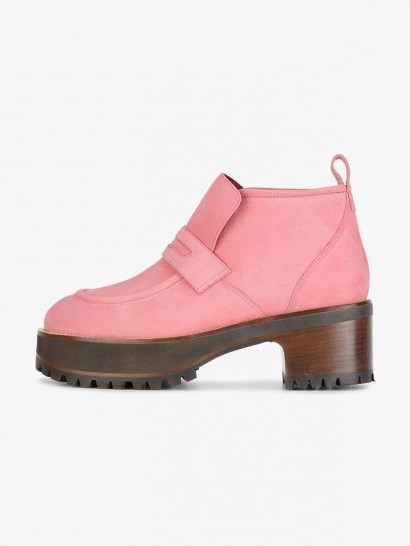 Sies Marjan Jane Chukka 65 Boots ~ bubblegum-pink suede chunky boots - flipped