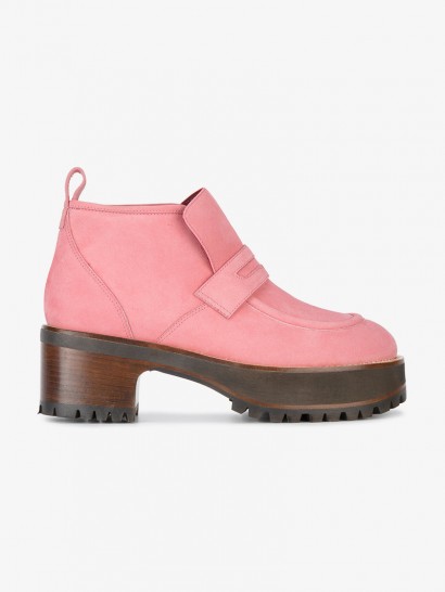 Sies Marjan Jane Chukka 65 Boots ~ bubblegum-pink suede chunky boots