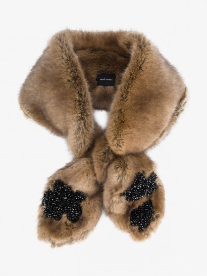Simone Rocha Beaded Faux Fur Scarf ~ luxe scarves ~ glamorous winter accessories - flipped