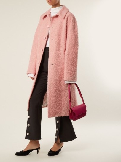 MARNI Single-breasted alpaca and silk-blend coat | pink winter coats - flipped
