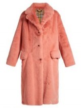 BURBERRY Single-breasted faux-fur coat | salmon-pink winter coats