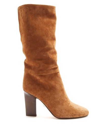 SAMUELE FAILLI Siria round-toe knee-high suede boots ~ tan-brown slouchy boot