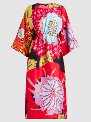 SOFIE D’HOORE‎ Dash Printed Silk-Habotai Dress | kimono sleeve dresses | colourful bold prints