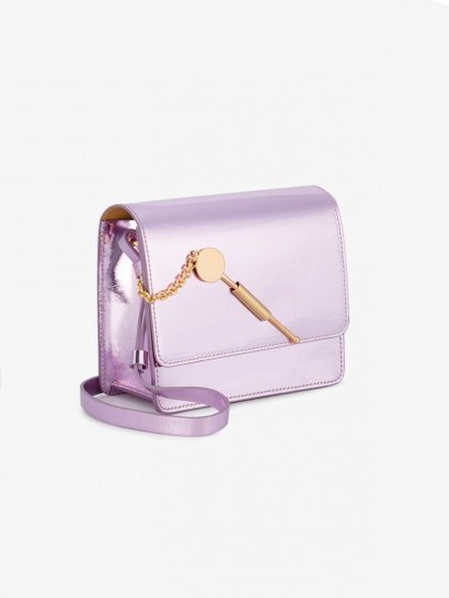 Sophie Hulme Small Cocktail Stirrer Metallic Bag / shiny pink bags - flipped