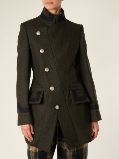 VIVIENNE WESTWOOD ANGLOMANIA States wool-blend military coat | stylish asymmetric winter coats - flipped