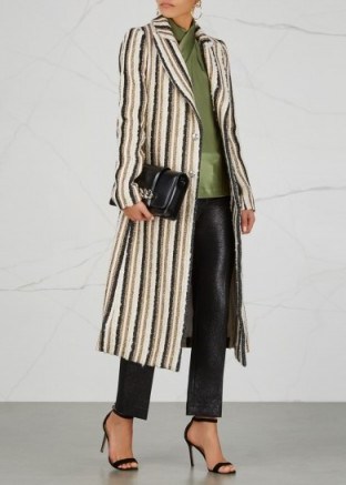 LANVIN Striped metallic bouclé coat ~ chic statement coats - flipped