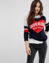 Superdry Varsity Heart Logo Knitwear / slogan jumpers