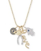 Sydney Evan Love, Luck & Protection Charm Necklace with Diamonds | evil eye, Hamsa hand charms | luxe gemstone necklaces